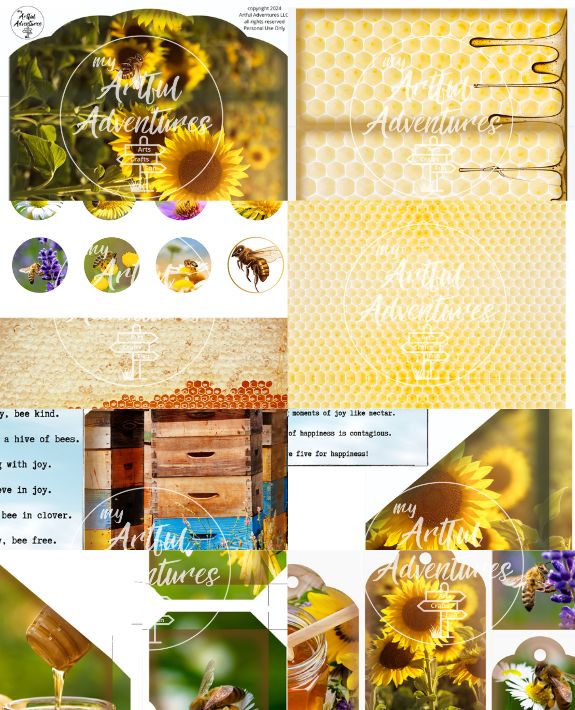 Bee-Themed Printable Folio Kit | Junk Journal Download