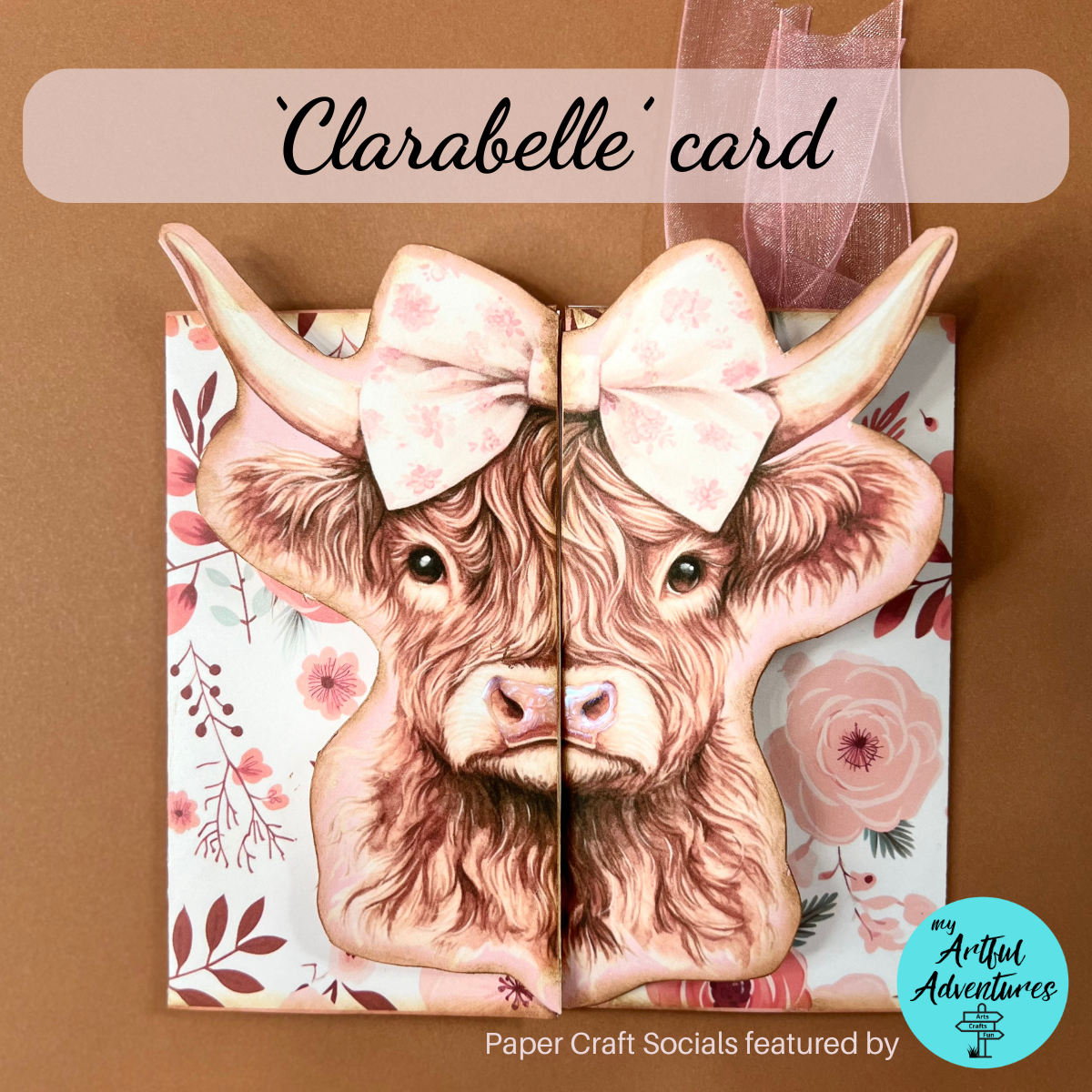 Clarabelle Dreams – 3D Highland Cow Folio Card Kit