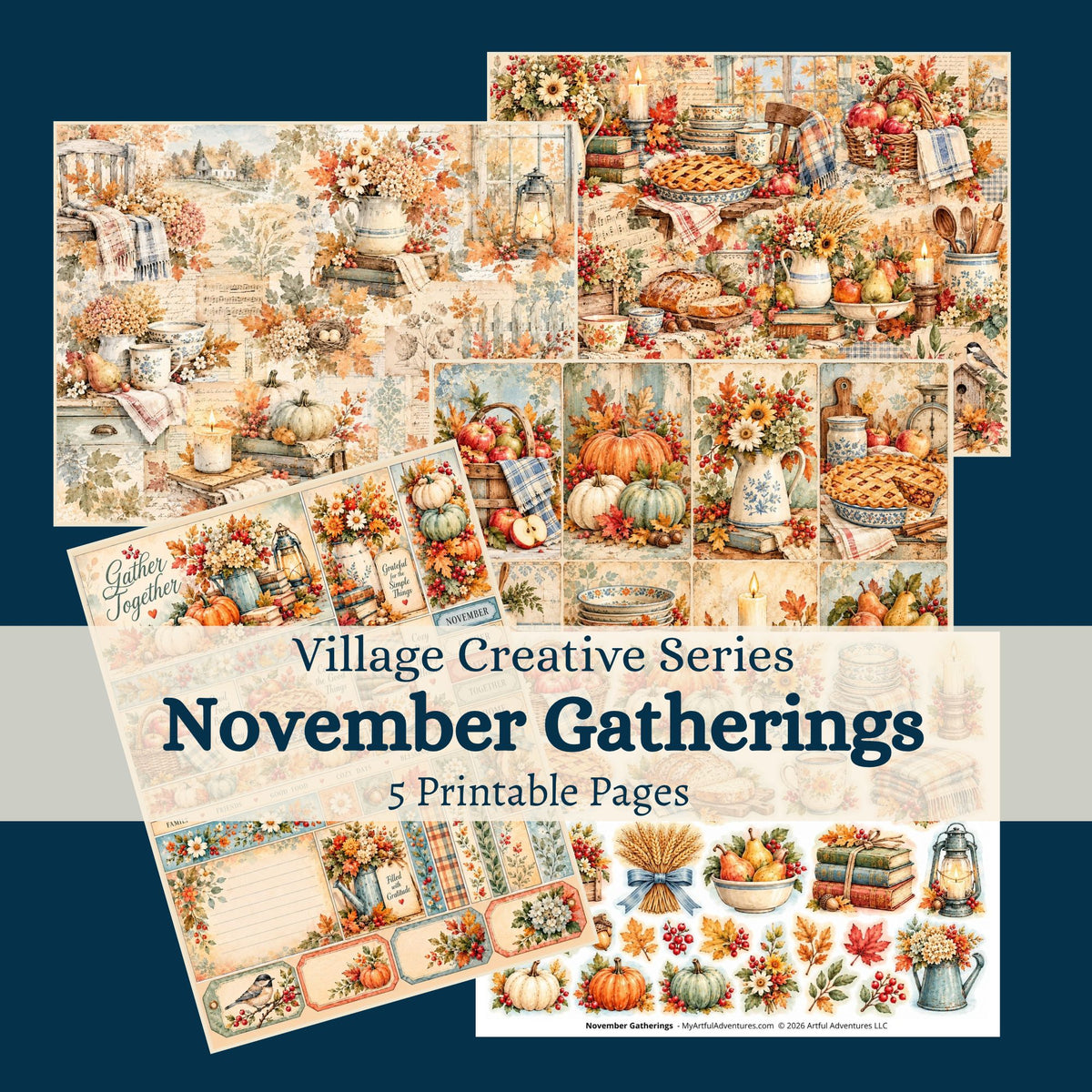 November Gatherings – 5-Page Printable Collection