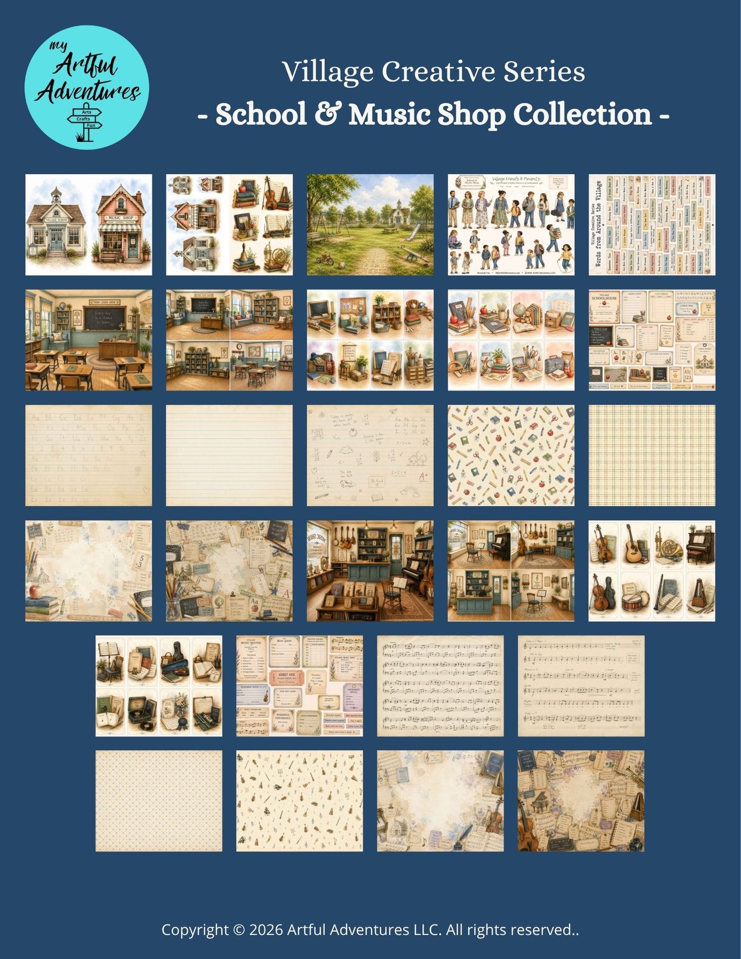 Village Creative Series – School and Music Shop Collection