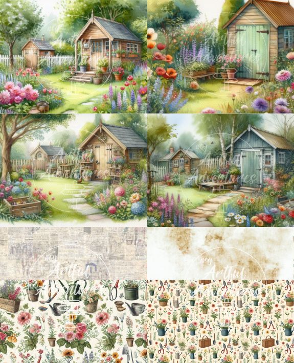 Spring Garden Shed Collection - Digital Printable