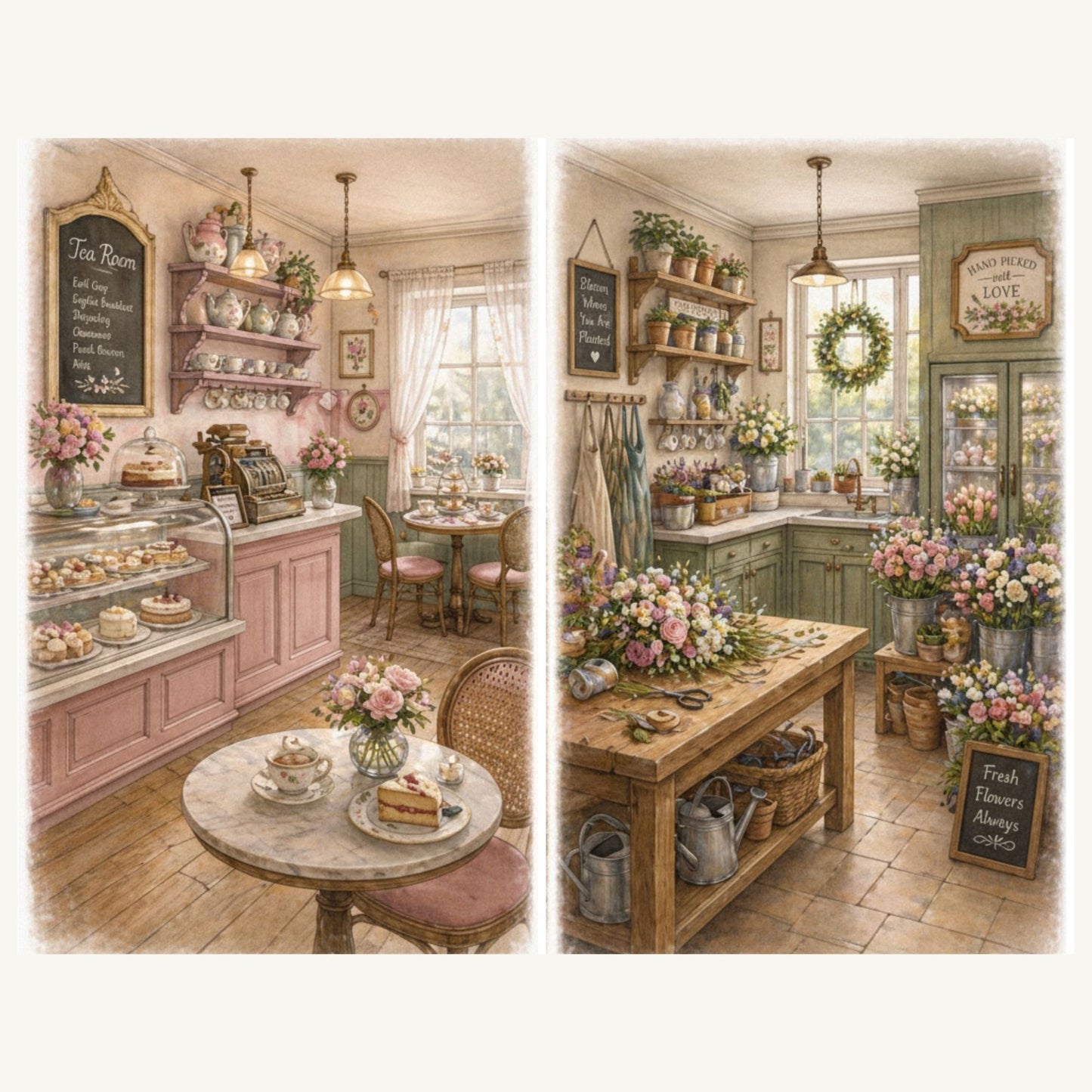 Village Creative Series – Tea Room and Flower Shop Collection