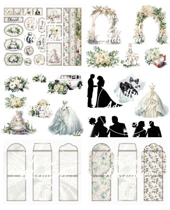 Cherished Memories: Wedding Edition Junk Journal Kit - Digital Printable