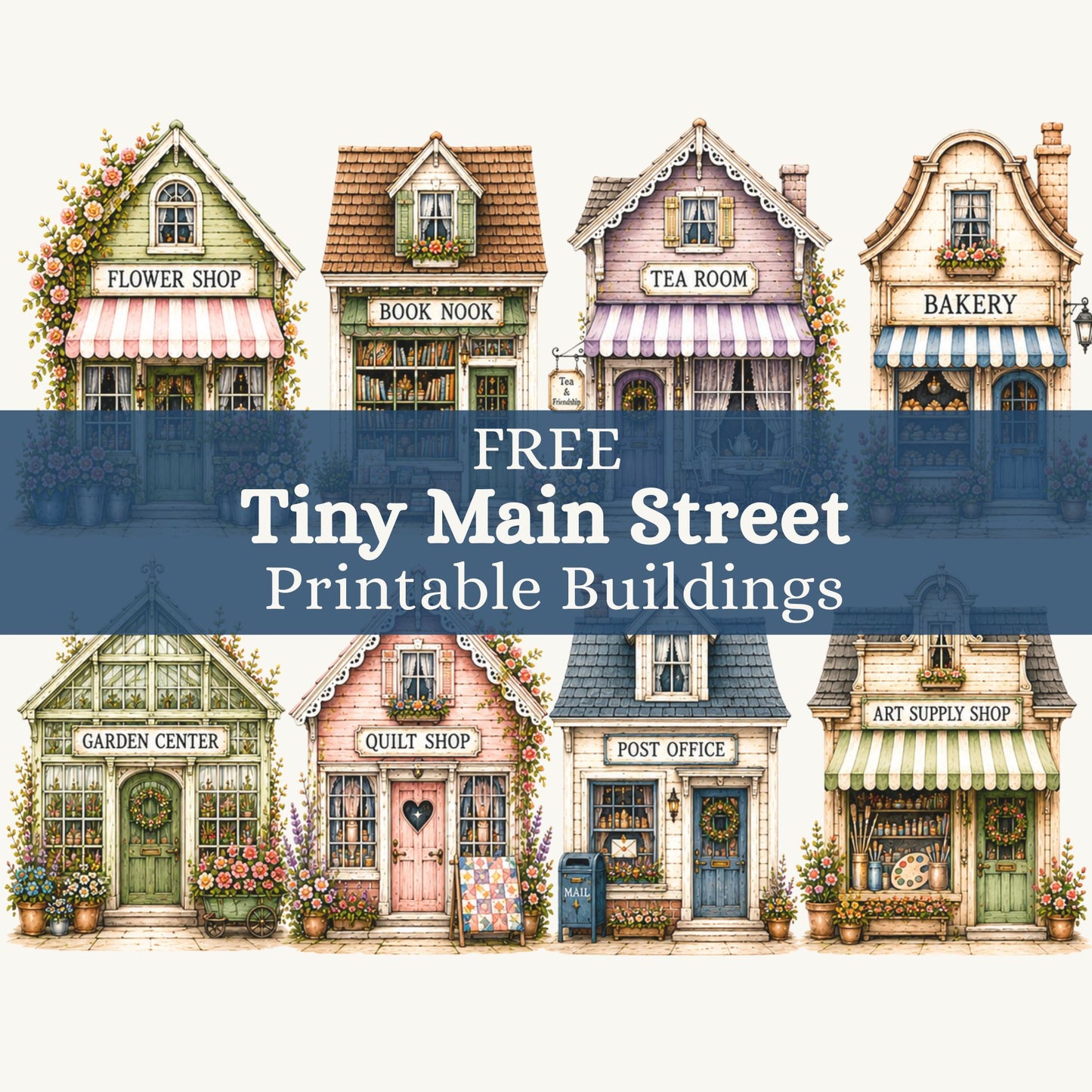 Tiny Main Street Printable | Free Paper Craft Buildings