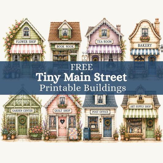 Tiny Main Street Printable | Free Paper Craft Buildings