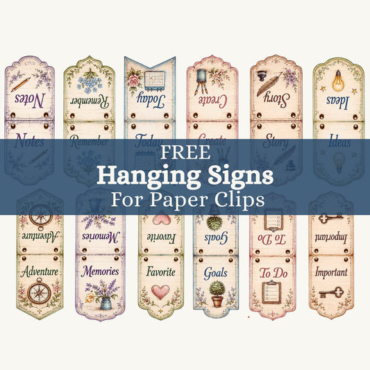 Paper Clip Hanging Signs – Free Printable Journal Embellishments