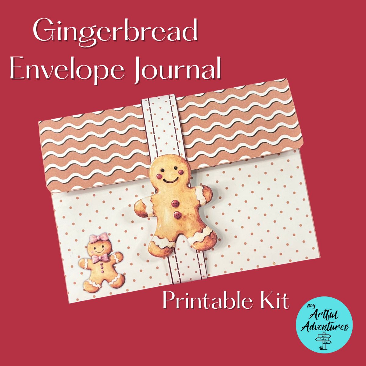 Gingerbread Envelope Folio Printable Kit