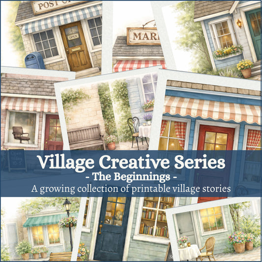 Village Creative Series Beginnings printable junk journal village buildings collection