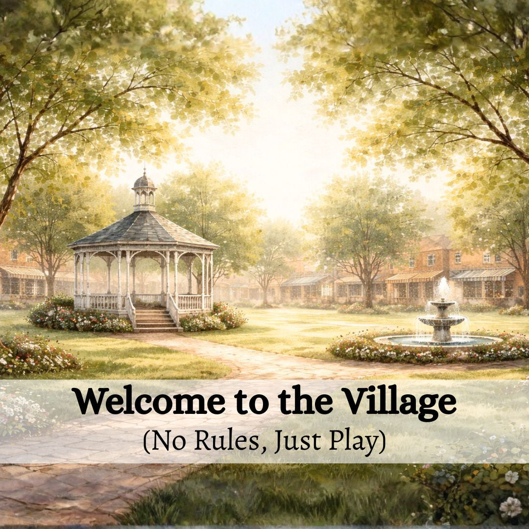 Welcome to the Village printable collection featuring watercolor village buildings, town square scenes, and storybook-style backgrounds for junk journaling and paper crafting.